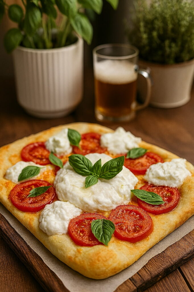 Focaccia-pomodoro-burrata-et-basilic-frais_YBLOPTIMA.FR_-682x1024 Mozzarella et Burrata: guide des différences et secrets de dégustation