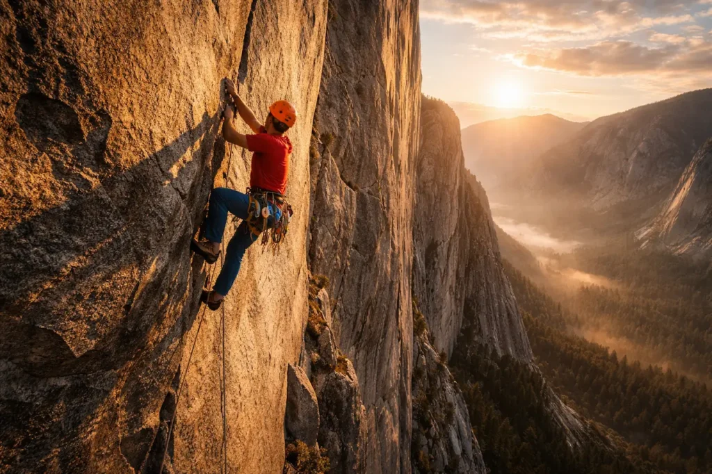 Escalade-en-solo-sur-paroi-verticale_YBLOPTIMA.FR_-1024x682 Sports extrêmes : quand l'adrénaline rencontre la performance