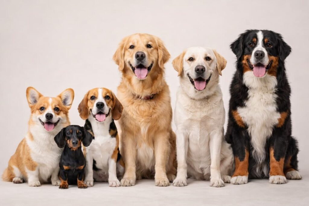 Plusieurs-races-de-chiens-de-tailles-differentes_ybloptima-1024x682 Choisir son chien : Le guide complet selon votre mode de vie