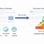 Infographie expliquant le concept de backlink de qualité en SEO