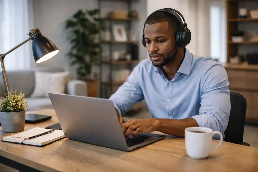 Assistant-virtuel-travaillant-en-teletravail-depuis-son-domicile_YBLOPTIMA.FR_-1024x682 Assistant virtuel : Comment se lancer et gagner sa vie en télétravail