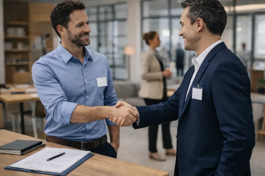 Partenariats-strategiques-entre-entrepreneurs_YBLOPTIMA.FR_-1024x682 Comment trouver ses premiers clients : Le guide complet pour démarrer votre activité