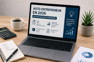 Auto-entrepreneur en 2026 : illustration des principales nouveautés concernant l'ACRE, les cotisations sociales, les plafonds de chiffre d'affaires et le développement d'une activité.