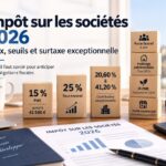 Illustration de l’impôt sur les sociétés 2026 avec les taux, seuils et contributions exceptionnelles